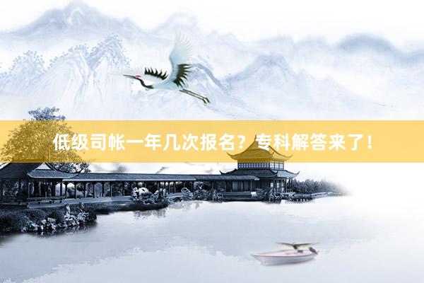 低级司帐一年几次报名？专科解答来了！
