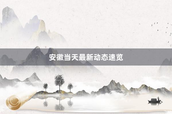 安徽当天最新动态速览